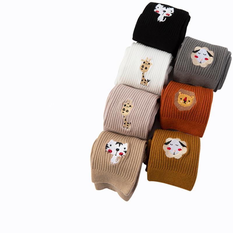 Winter Strumpfhosen Kinder 3D Stickerei Cartoon Strumpfhosen für Mädchen Gestrickte Warme Strumpfhosen Mädchen Kleidung