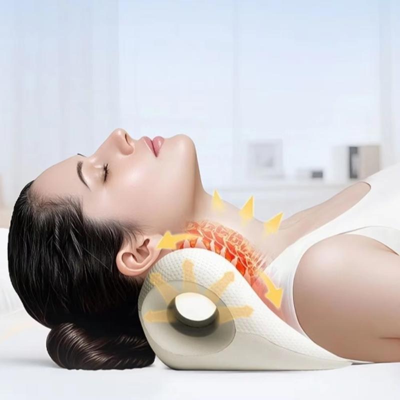 1Pcs Ergonomic Neck And Shoulder Massage Pillow Vertebrae Relax For Home Use Helps Stretch Cervical
