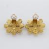 Chanel COCO Mark Earring Vintage Plated Gold Flour 11.3g Women Used