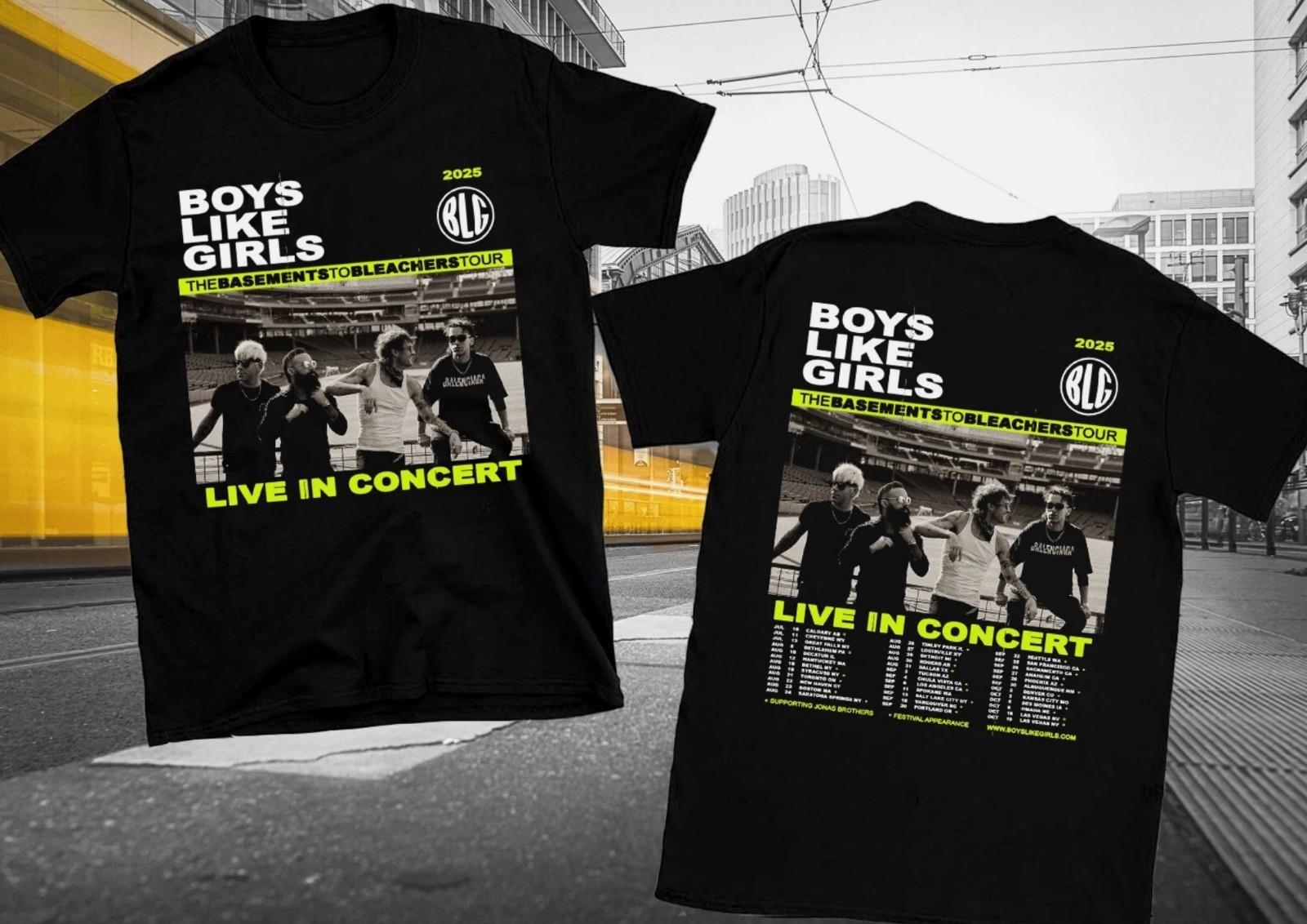Boys Like Girls Live In Concert 2026 Shirt Black Unisex S-5XL 2side S