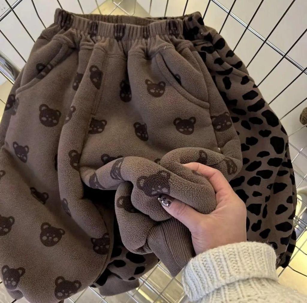 Kids' Velvet Plush Sweatpants: Warm Autumn/Winter Pants for Boys & Girls