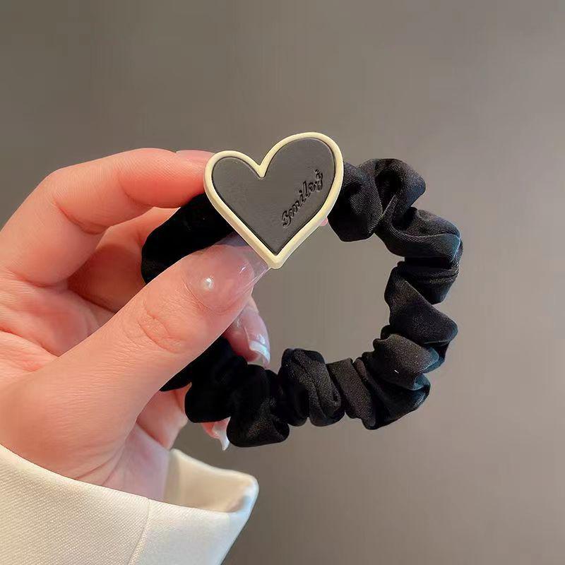 

Корейская черная резинка для волос в форме пучка-сердца - Высокоэластичная, модный аксессуар для волос