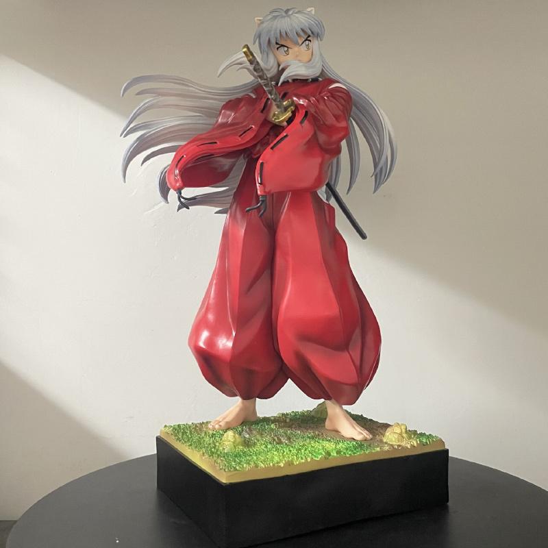 35cm Inuyasha Action Figure Manga Inuyasha Figurine Anime GK Statue Peripheral Model Ornament PVC Desktop Decor Gift for Fans