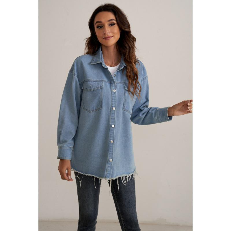 Women's European and American Casual Fashion Long-Sleeved Denim Jacket 2025