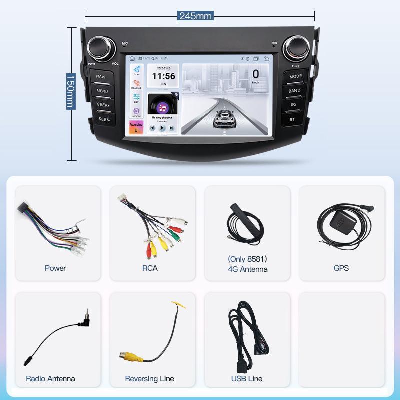 RAV4 Android HD Large Screen Navigation & Reversing Camera with Multimedia & Wireless Connectivity