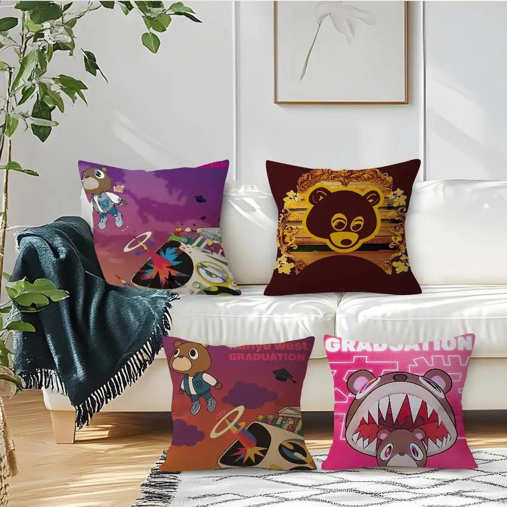 K-Kanye W-West Graduation Cushion Cover Pillowcase Upholstery Sofa Throw Pillow Home Decor Pillowcas
