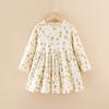 Girls Cotton Long Sleeve Dress Spring Autumn Cartoon Princess Dress For Kids Sweet Casual Children Clothing