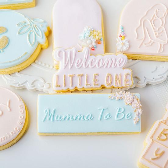 Cookie Cutter Non Stick Easy to Demold Plastic Gratitude Pregnant DIY Fondant Embosser Mold for Mother's Day