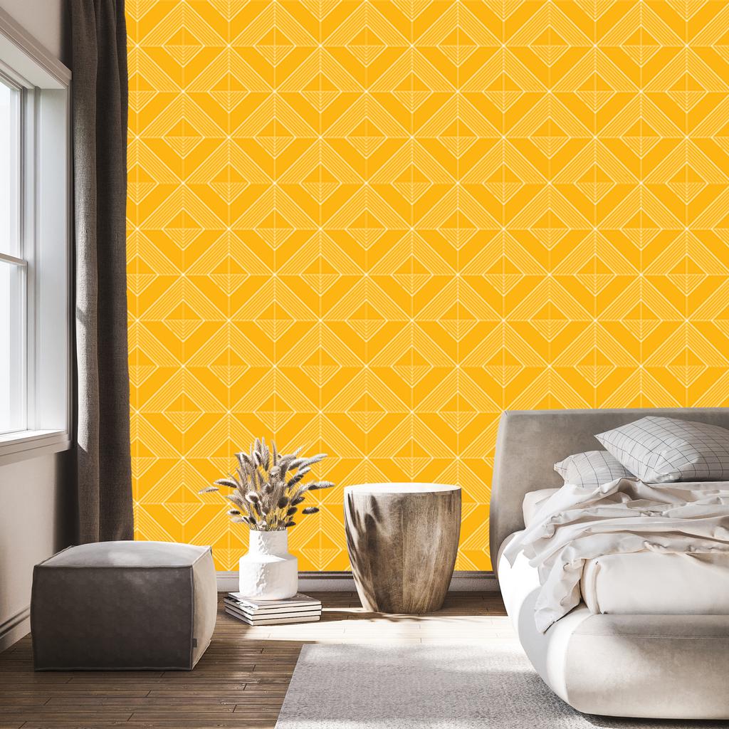 Geometric gold rhombus wallpaper for living room and bedroom 50x1000
