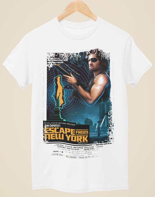 Escape From New York - Movie Poster Inspired Unisex White T-Shirt XL