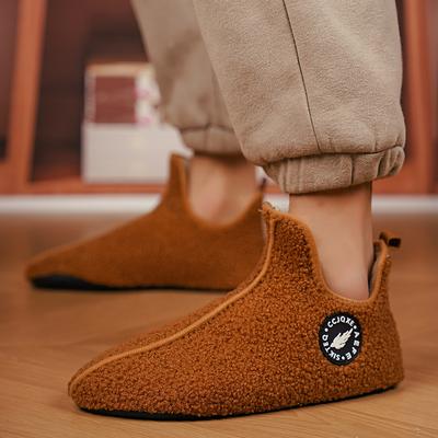 Chinelos de inverno para homens e mulheres, chinelos quentes antiderrapantes para homens e mulheres, sapatos macios para ambientes internos, confortáveis, planos, sapatos de algodão para casa