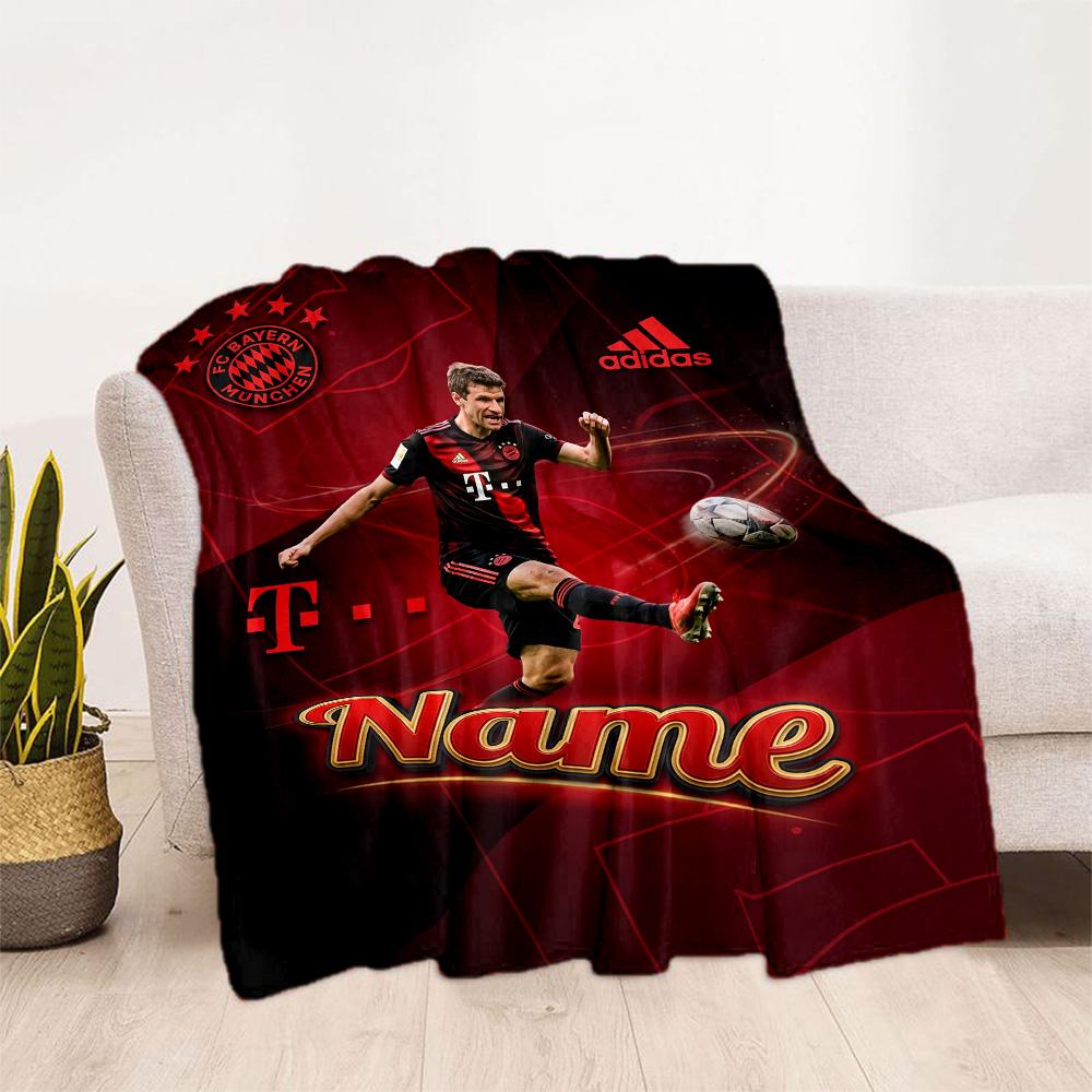 Bayern Munich Fan Gear Customize Your Name Blanket Throw Customizable Blanket Ultra-Soft Throw For Nap Chair Bed Sofa Ideal for All Seasons