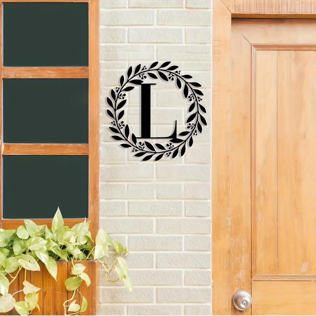 Metal Monogram Letter Wall Decor, Personalized Last Name Sign for Home, Door Hanger Gift for Halloween Christmas New Year