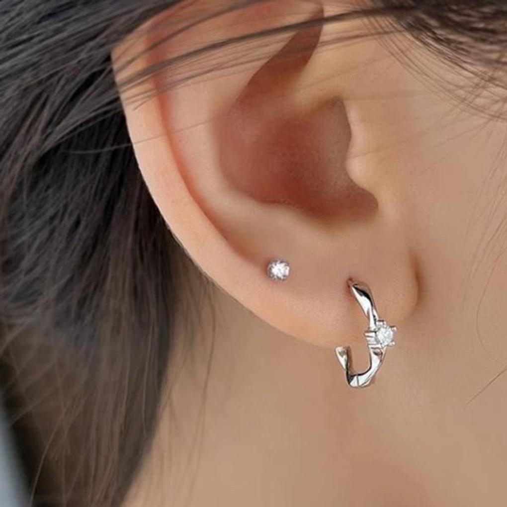 Women's Daily Accessory Ring Ocean Wave Boucle Earrings