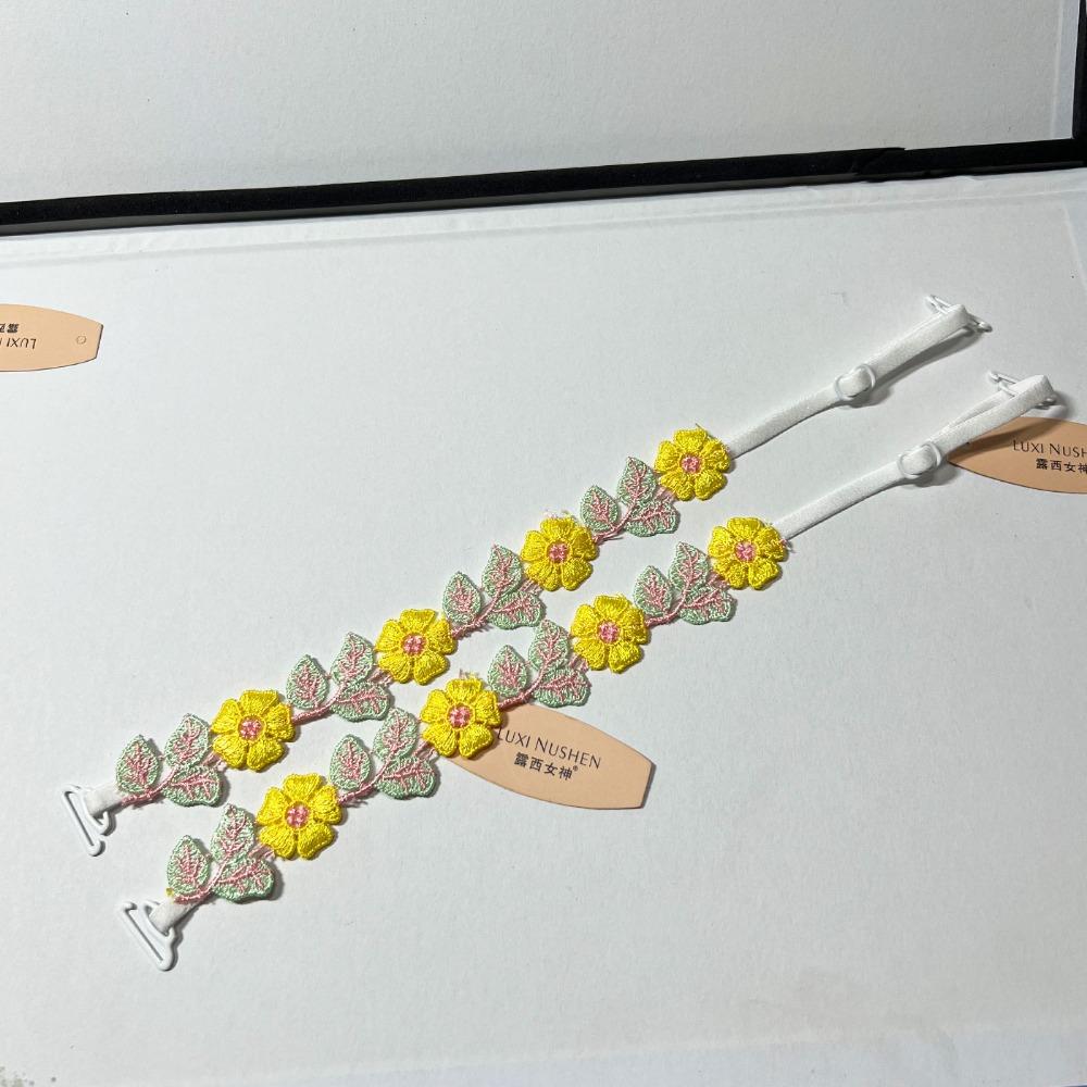 Adjustable Lace Lingerie Strap Embroidered Flowers Lace Shoulder Strap  Wedding Party Dress