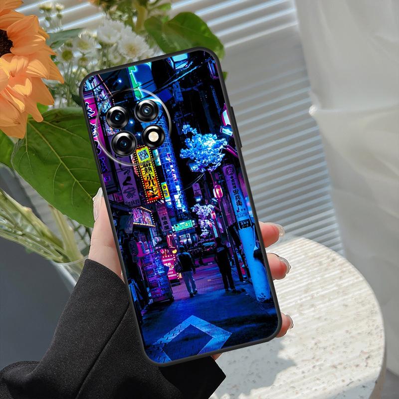 

Неоновый Синий Киберпанк Токио Уличный Чехол Для OnePlus 15 15R 13 13T 13R 12 12R 11 10 10R 10T 8T Nord 5 CE 4 2 3 Lite N20 N30 Обложка OnePlus 15