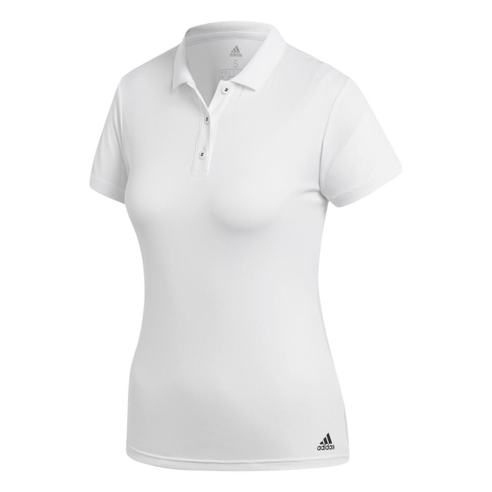 adidas Club Solid Color Breathable Short Sleeve Polo Shirt Women Tops White CE1480