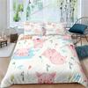 Cartoon Lovely Pig Duvet Cover Set Kawaii Animal Bedding Set King Microfiber Farmhouse Wildlife Theme Comforter Cover Pillowcase