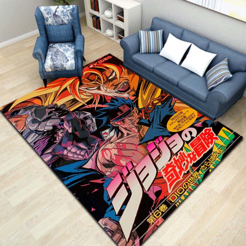 3D Classic Anime J-JoJo's Bizarre Adventure Game Printed Carpet Tea Table Living Room Bedroom Decoration Anti slip Carpet Gift