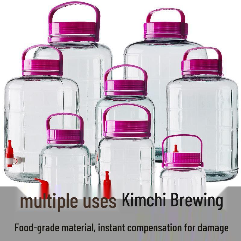 Sparkling Wine Glass Jar - Large Mouth Household Container, Perfect for Pickling, Kimchi, and Sealed Storage