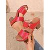 Casual Slingback Slides Shoes Women Summer Lightweight Hollow Sandals High Heels New Dress Chunky Open Toe Slippers Female