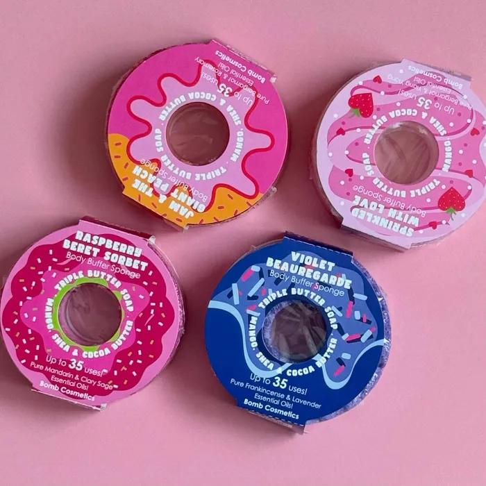 Rich Triple Butter, Exfoliating Moisturizing Cleansing Body Wash with 3 Natural butters_Body Buffer Shower Sponge Collection