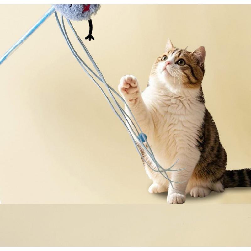 Cartoon Character Plush Bell Tassel Ball Sounding Cat Teaser Wand