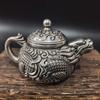 Gilded Bronze Dragon Teapot with Fu Character, Gongfu Tea Set Cups, Antique Dragon & Phoenix Wine Pot, Handcrafted