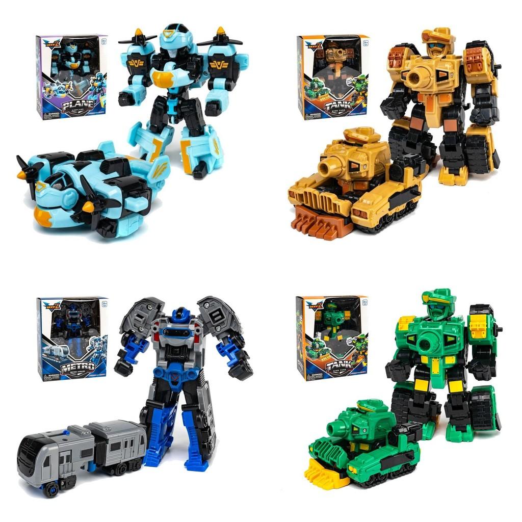 Transforming Car Robot Mech Action Figure Toy Cartoon Collectible With Puzzle Assembly Plastic Material
