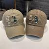 Street Embroider Peaked Cap, Thin Face, Ripped Baseball Cap, Easiest for Matchcouplefashion Cartoon Girl