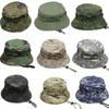 Cappello a secchiello mimetico tattico con visiera corta e tesa rotonda, cappello da pescatore mimetico stile militare, cappello da sole per escursionismo, caccia e attività all'aperto
