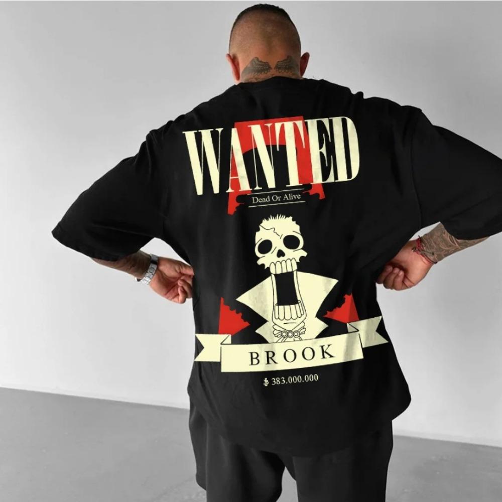 Summer Fashion Men's Gothic Letter Cross Print Round Neck T-shirt Outdoor Street Style Tees Top