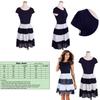 Premium Quality Women Chiffon Striped Dress With Short Sleeves And Zipper Closure