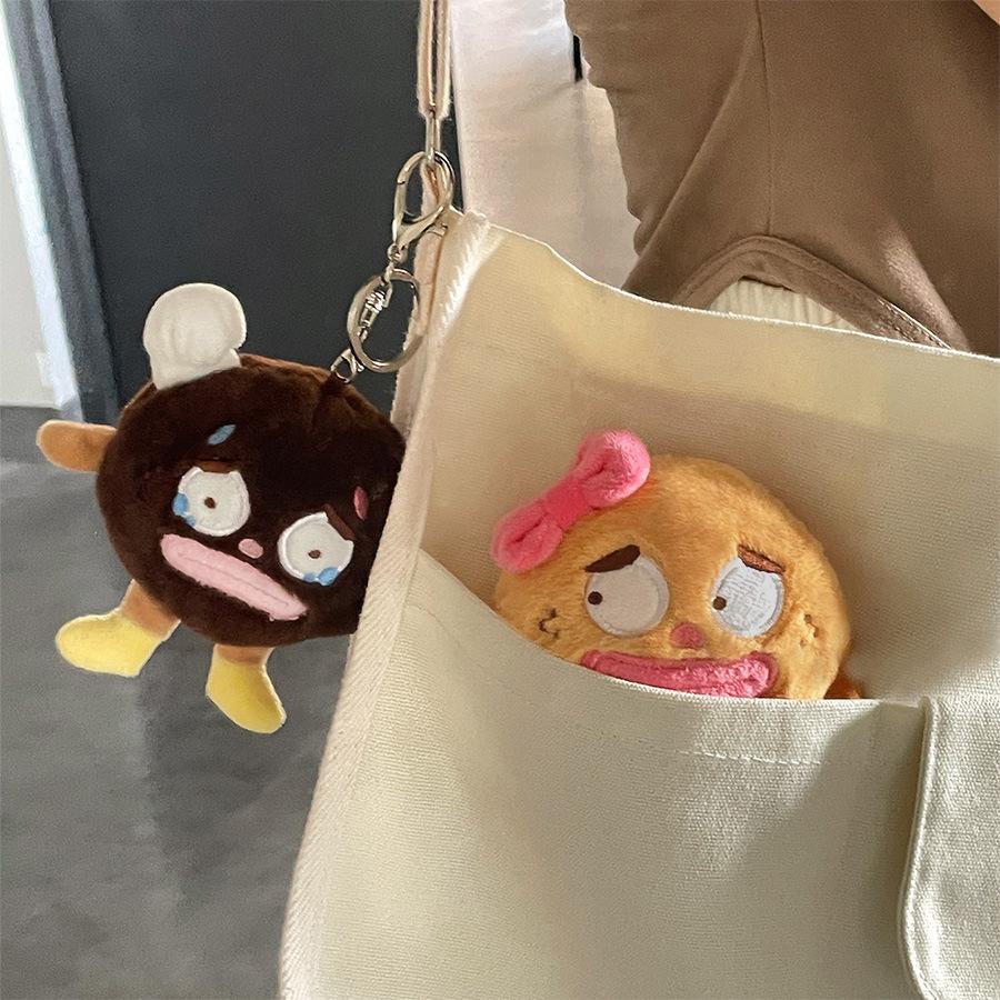 Plush Cookie Funloving Doll Keychain Quirky Soft Toy For Distinctive Bag Accessory