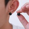Vnox Fashion Earrings For Women Red/black Stone Natural Agate Push Back Stud Earrings  Compact Classic Jewelry Party Wedding