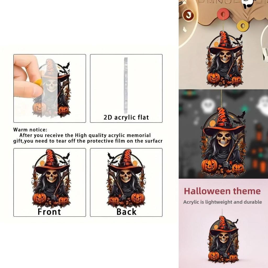 Car Decor Acrylic Pumpkin Pendant For Halloween Party Vehicle Ornament