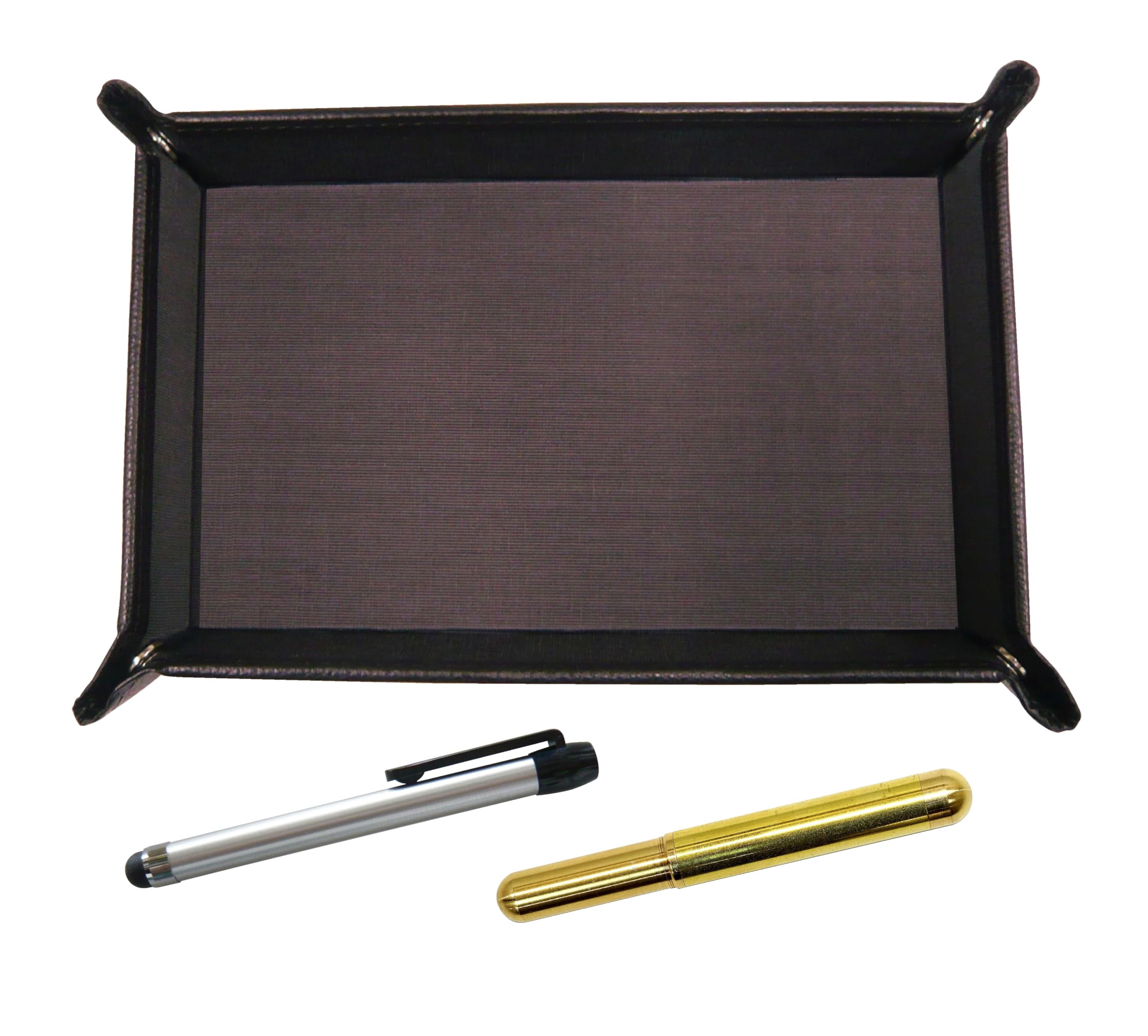 

кожаный лоток для ручек с металлизированной серебристой отделкой и набор шариковых ручек из цельной латуни, цвет шоколада, колпачок на винте в стиле 2023 года (TRATYO-ALST-EGS2023)