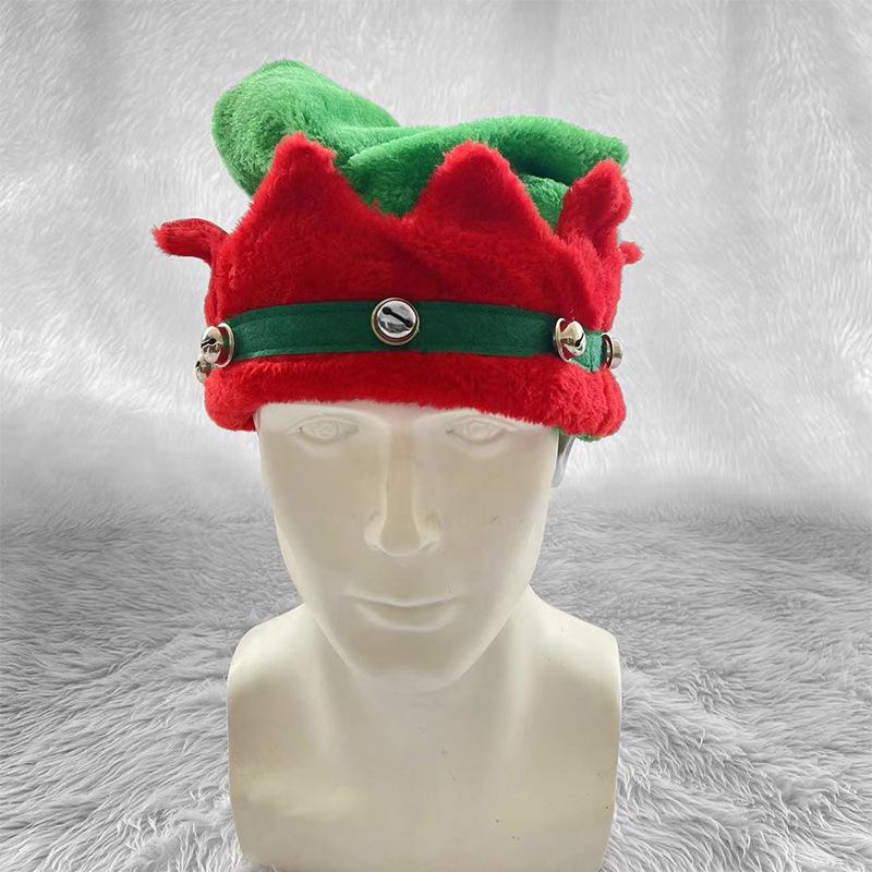 Festive Red & Blue Elf Bell Hat for Christmas Parties & Masquerades