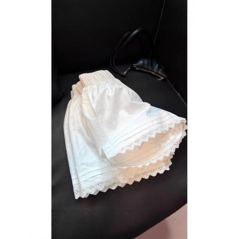 

Women s Lightweight Summer Lace-Trimmed Casual Shorts: Loose-Fitting, Slimming, Non-Stretch 2XL білий
