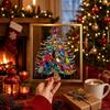 DIY Jeweled Christmas Tree Art Kit 20*15cm Exquisite Pearl Painting Art Fun with Frame Gem Painting Kit Christmas Present