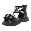 Girl Princess Dress Sandals Summer Chic Flower Children Wedding Party Sandals Fashion Beading Kids Causal Roman Sandals Open-toe