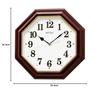 Seiko Clock KX251B, Radio-Controlled Analog Wall Clock, Octagonal, Wooden Frame, Dark Brown Glossy Wood, 34.4 x 34.4 x 4.8cm Diameter
