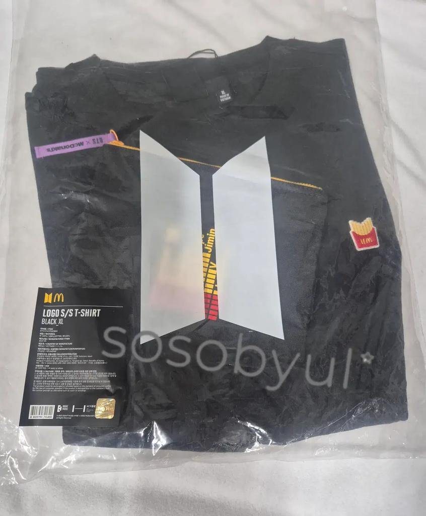 Bts (ungeöffnet) x McD LOGO Kurzarm T-Shirt Schwarz Größe L
