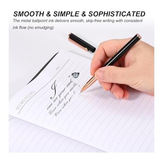 PATIKIL Luxury Metal Rollerball Pen, 0.5mm Black Ink, Premium Craftsmanship Gift for Men & Women, Office Signature Writing, Rose Gold, Lightweight