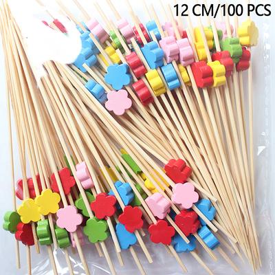 100Pcs Wooden Heart-Shaped Fruit Toothpicks Disposable Natural Bamboo Toothpicks Table Decor Supplies Creative Fruit Fork