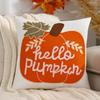 Halloween Pumpkin Pillowcase Embroidered Velvet Pillow Cover Plush Cushion Case Spooky Sofa Decor Cozy Bedroom Accent
