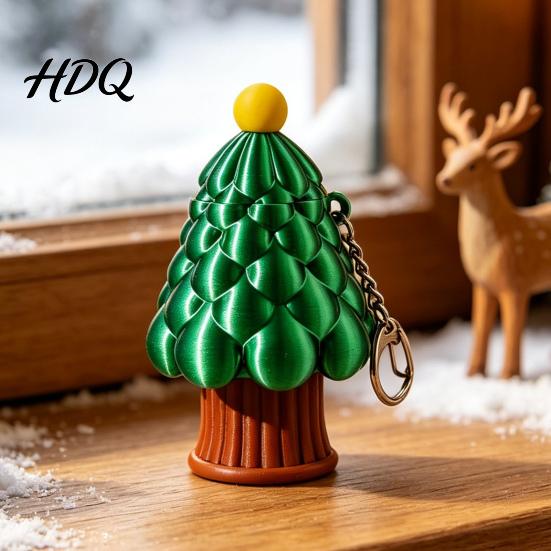 3D Printed Retractable Longsword Christmas Tree Toy Xmas Stress Relief Festive Keychain Keychain Holiday Mini Fidget Toy for Backpack Charm