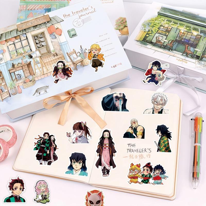 75/82pcs New Shadow Cartoon Anime Demon Slayer Stickers for Laptop Suitcase Skateboard Guitar Phone Cartoon Sticker Kid Gift
