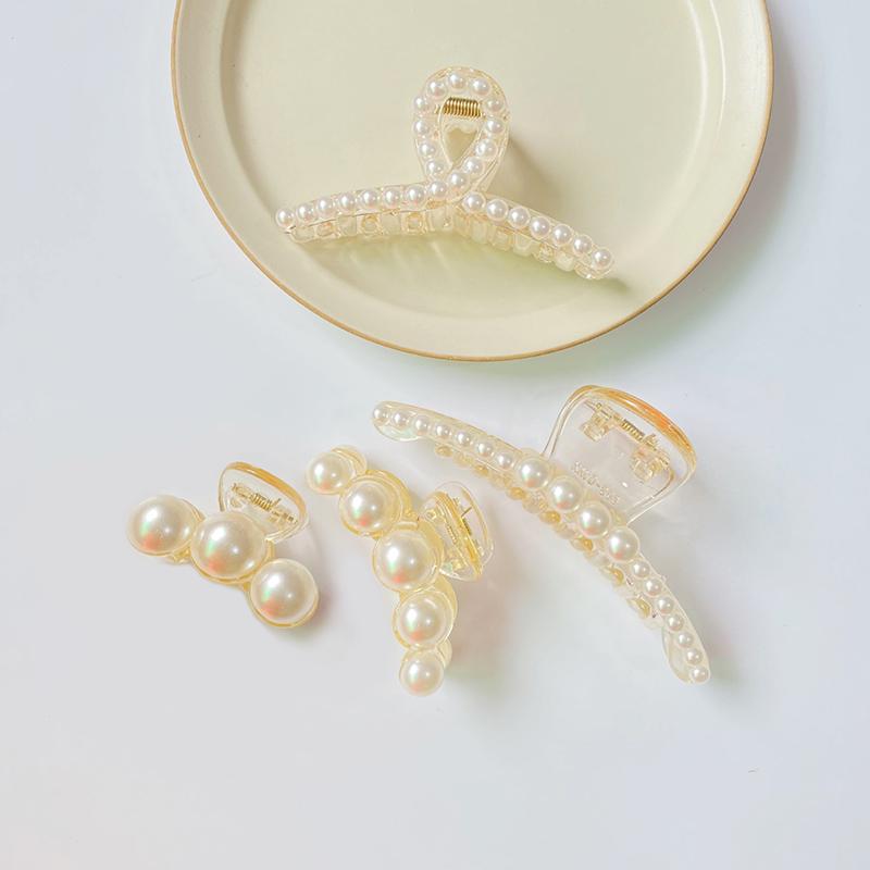 4 Stück/Set Mode Künstliche Perle Haarspangen Für Frauen Mädchen Party Pferdeschwanzhalter Haarschmuck