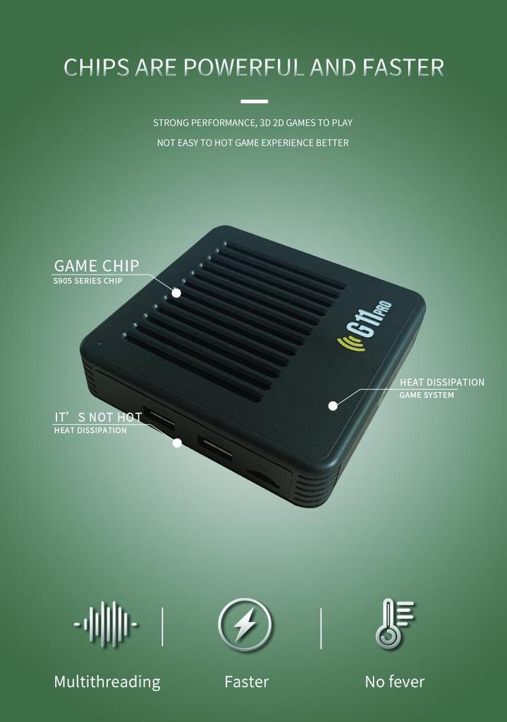 G11PRO Family Game Console: Dual System 4K TV Box & Arcade Machine for Two Players.